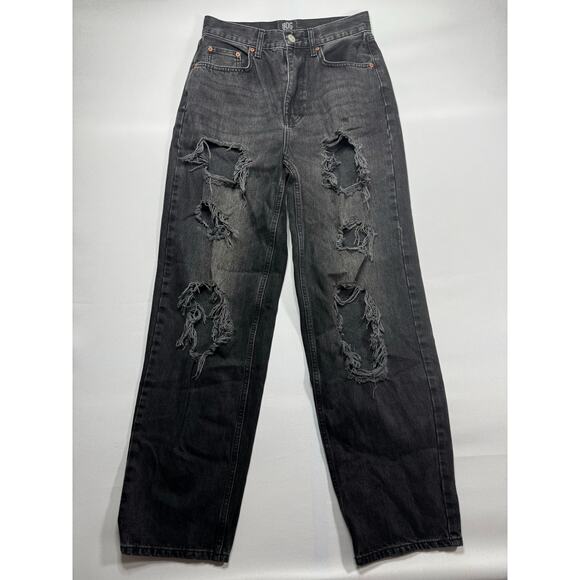 BDG Urban Outfitters Womens Distressed High-Rise Baggy Black Denim Jeans - 28x31 - Picture 1 of 4